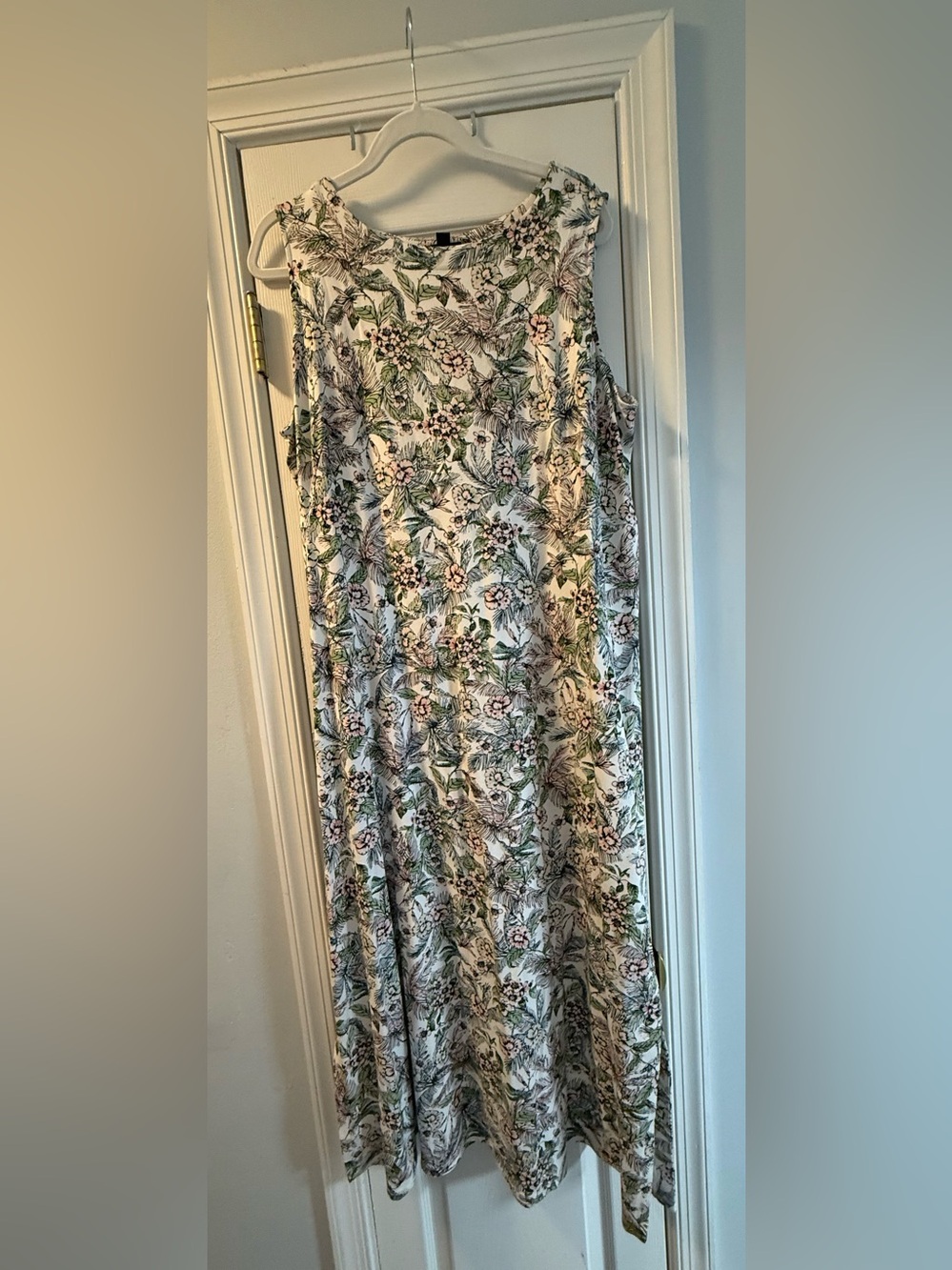 J. Jill Floral Maxi Dress in White, Green and Pink